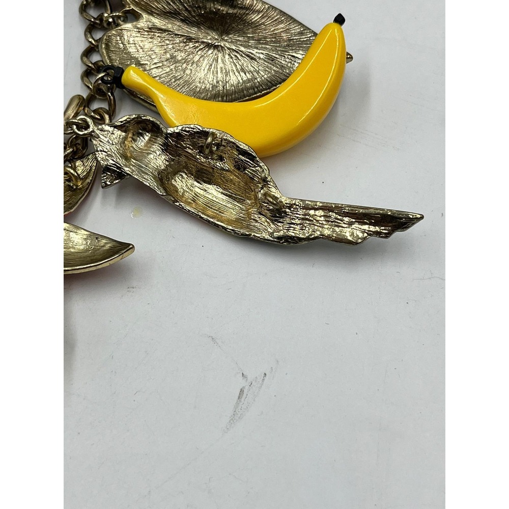Betsey Johnson Mix Fruit Bird Leaves Parrot Rio Tuscan Sam Charm Dangle Necklace - Picture 12 of 14